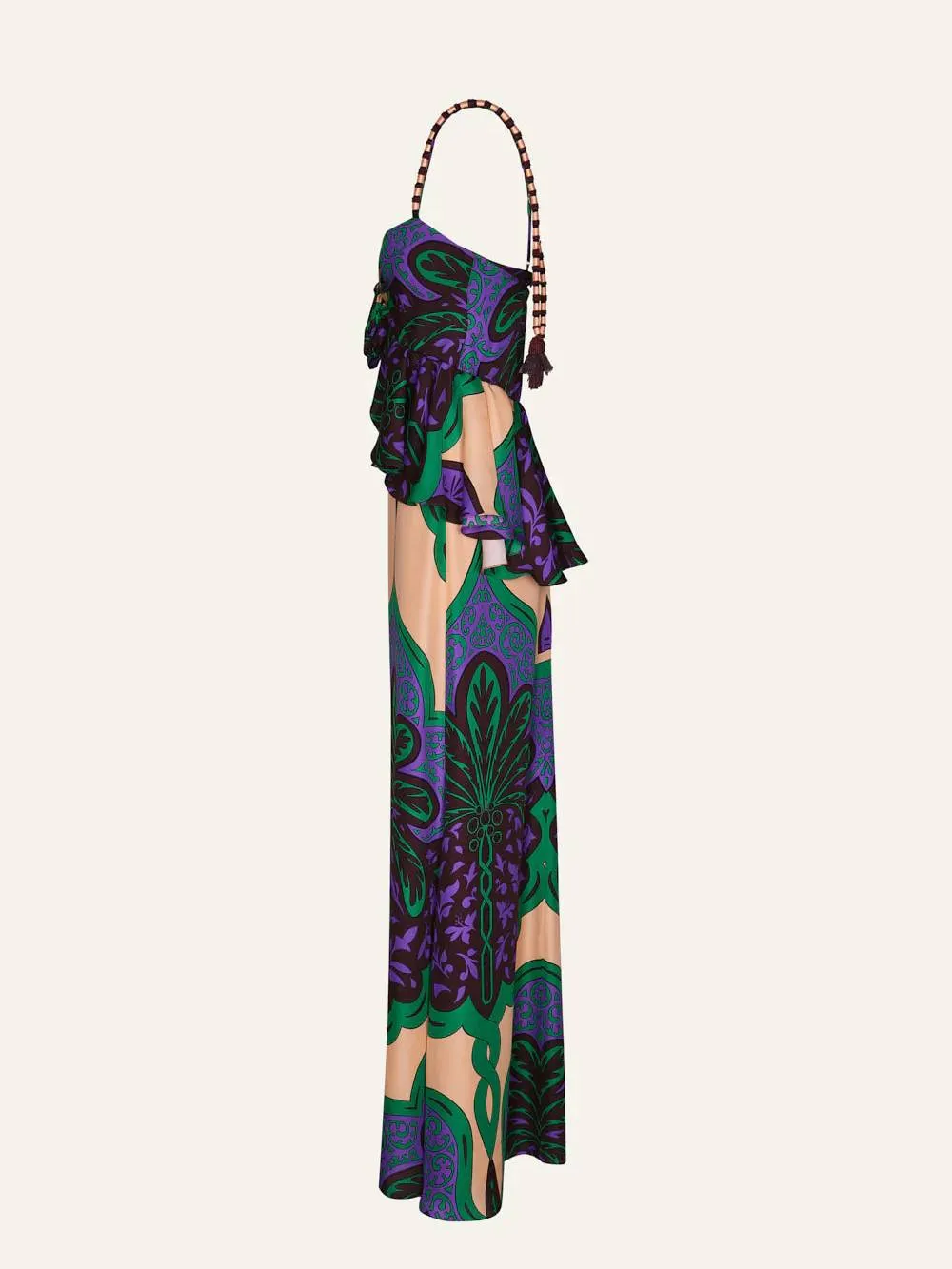 Unique Printed Suspender Maxi Dress