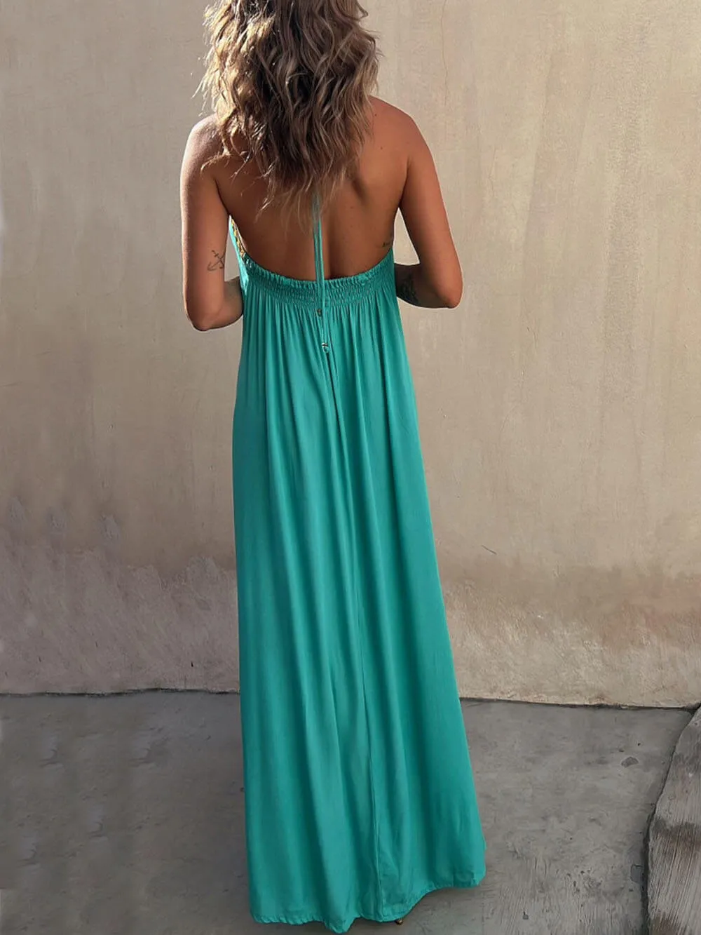 Halter Neck Casual Resort Maxi Dress