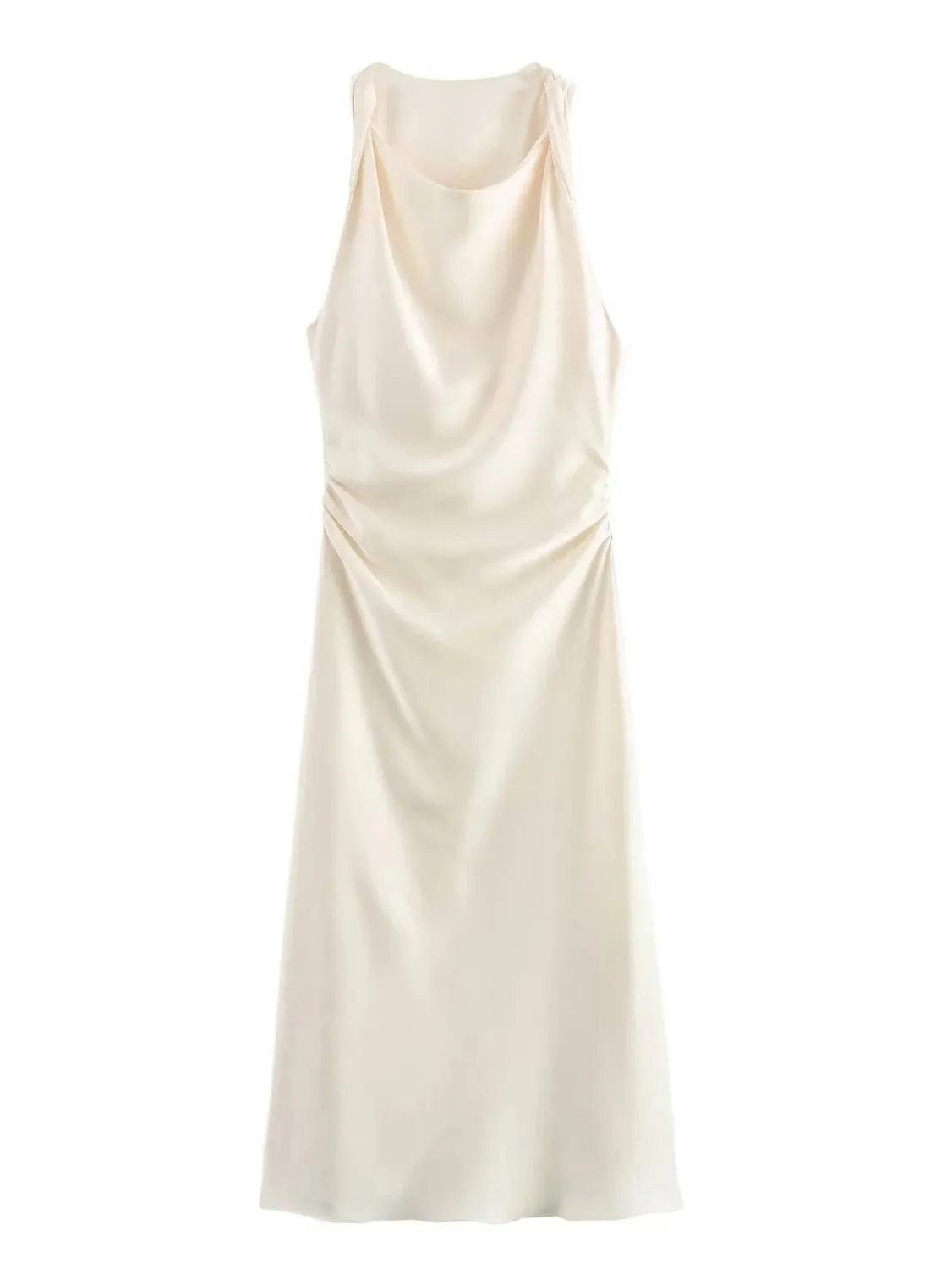 Sleeveless Satin Maxi Dress