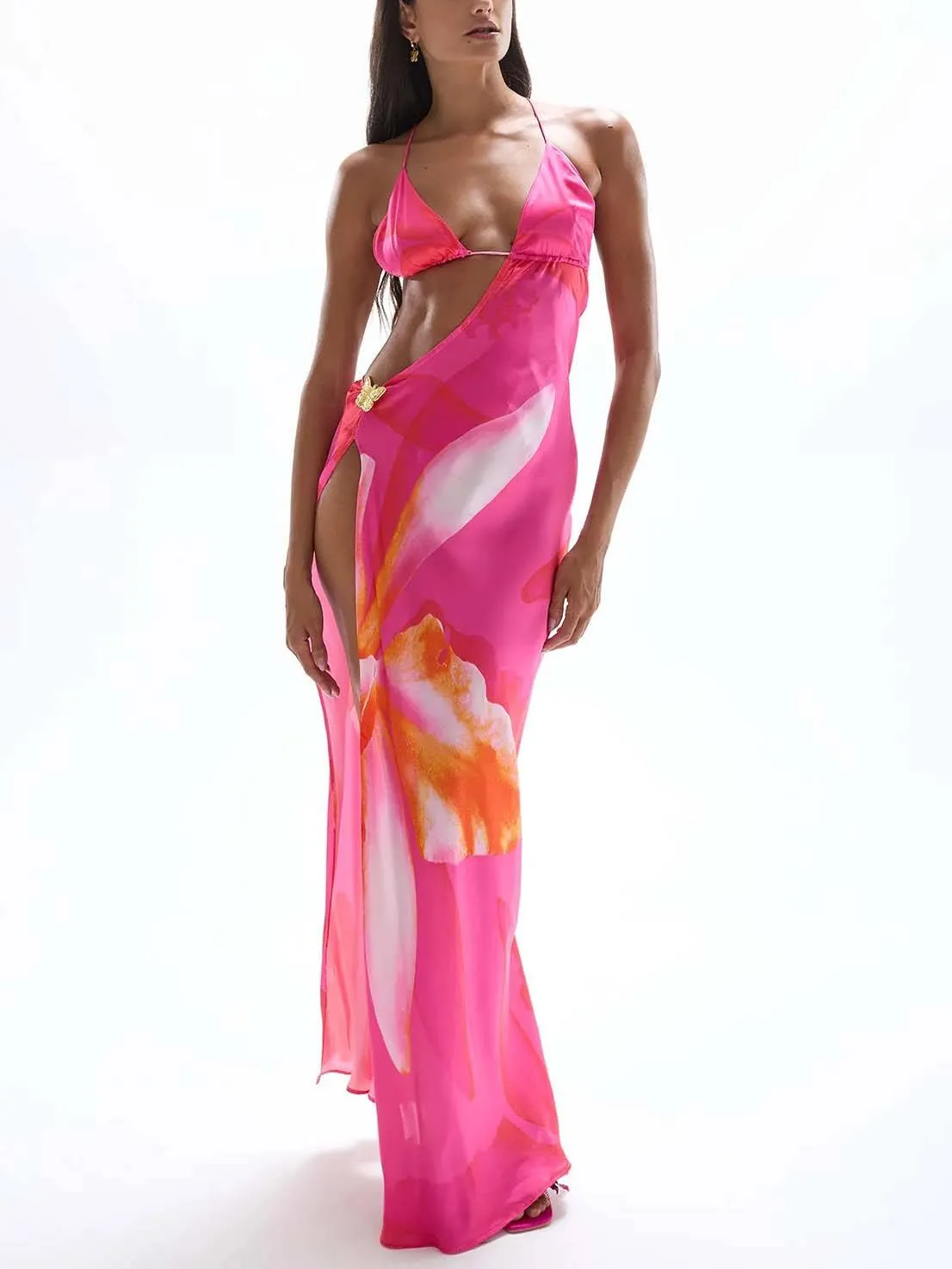 Printed Suspender Maxi Dress