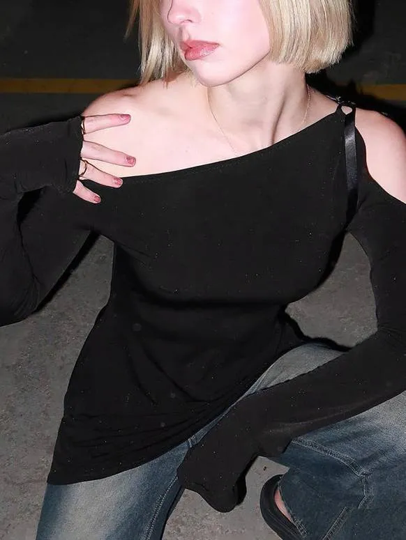 Lace-up Slant Collar Mini Dress