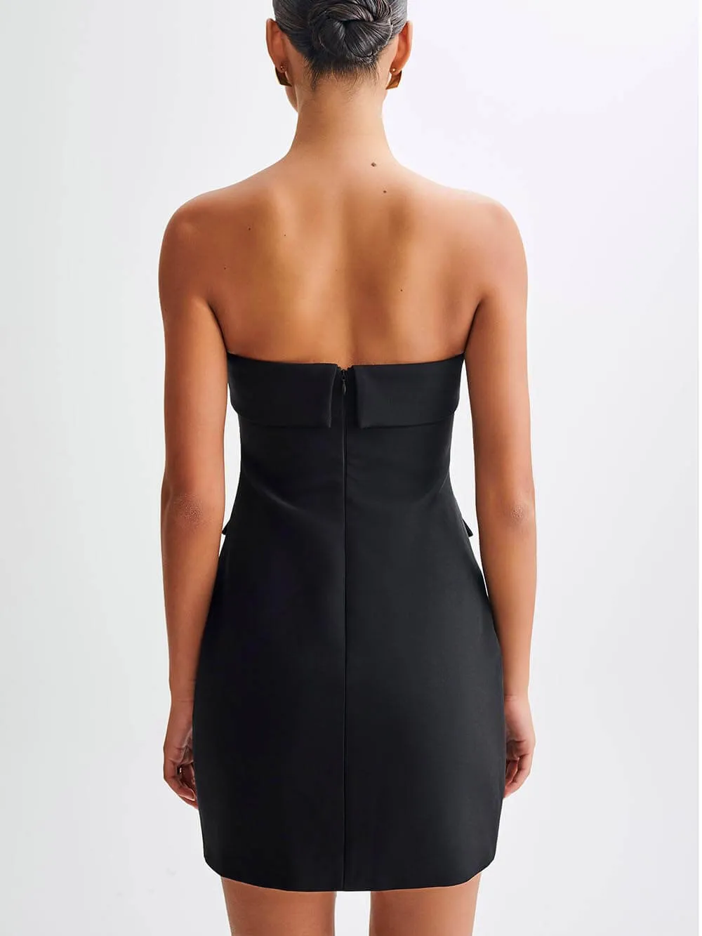 Elegant Strapless Suiting Mini Dress
