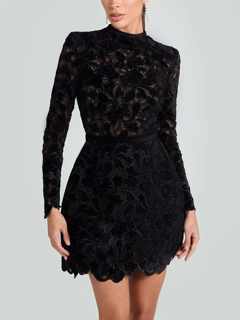 Elegant And Sophisticated Lace Mini Dress