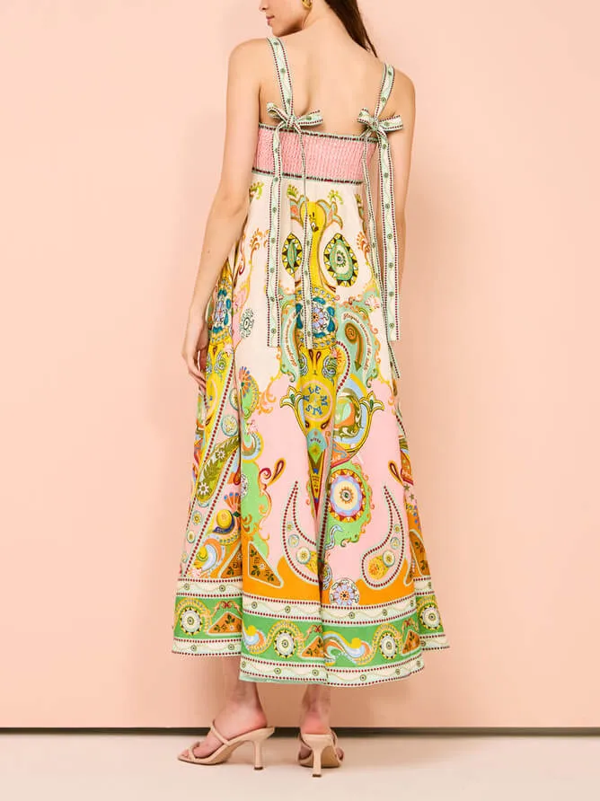 Camisole Unique Holiday Print Midi Dress