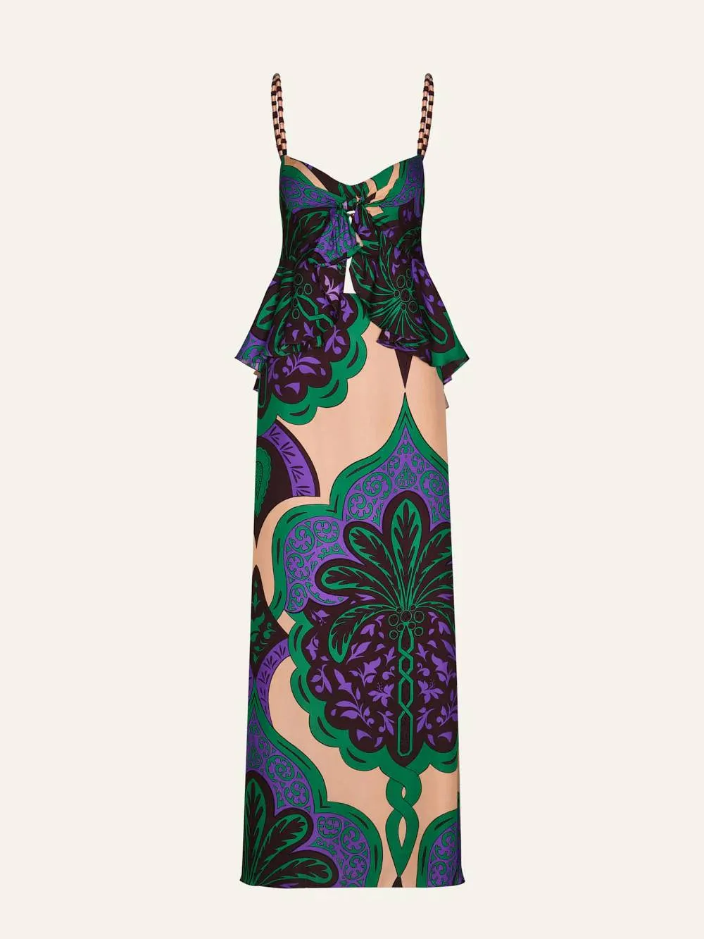 Unique Printed Suspender Maxi Dress