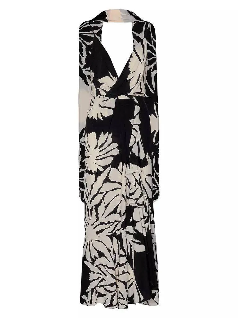 Unique Printed Suspender Maxi Dress