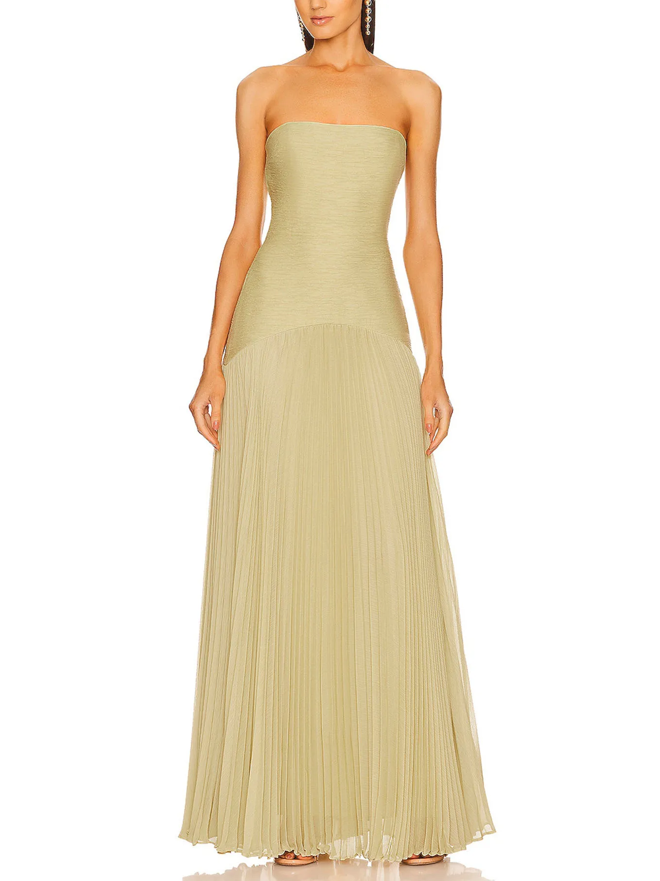 Elegant Wrap-Breasted Pleated Maxi Dress