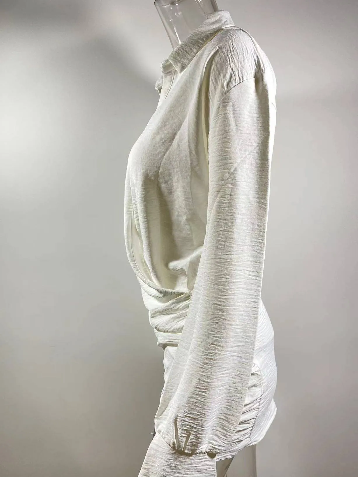 Deep V Hip-hugging Shirt Dress