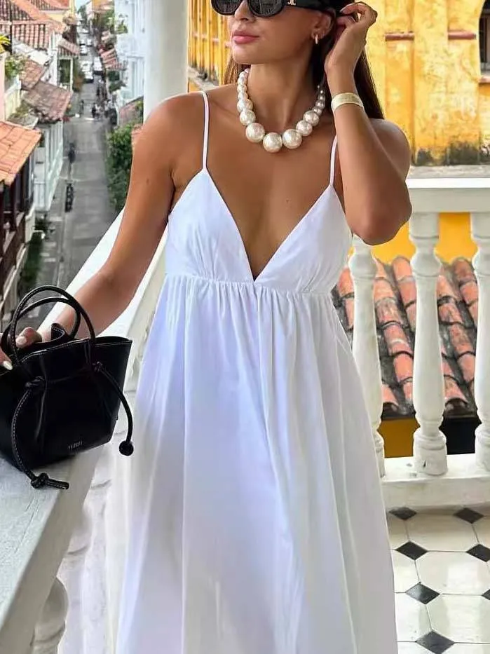 Minimalist Suspender Maxi Dress