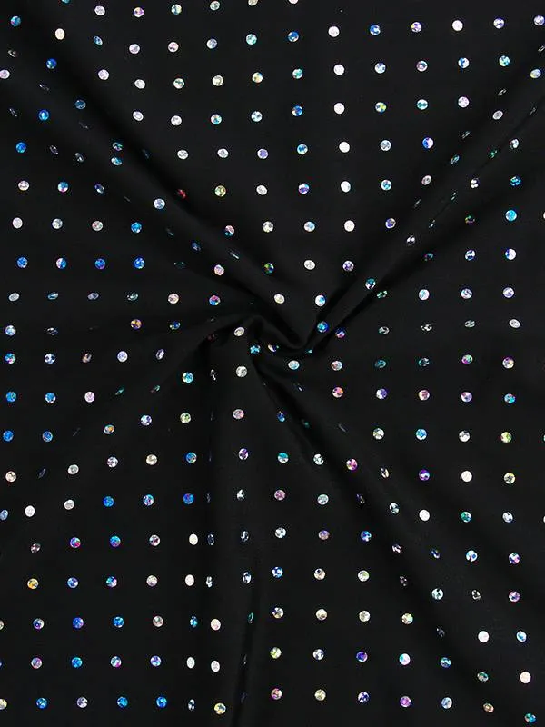 Shimmering Hollow Long Sleeve Dress