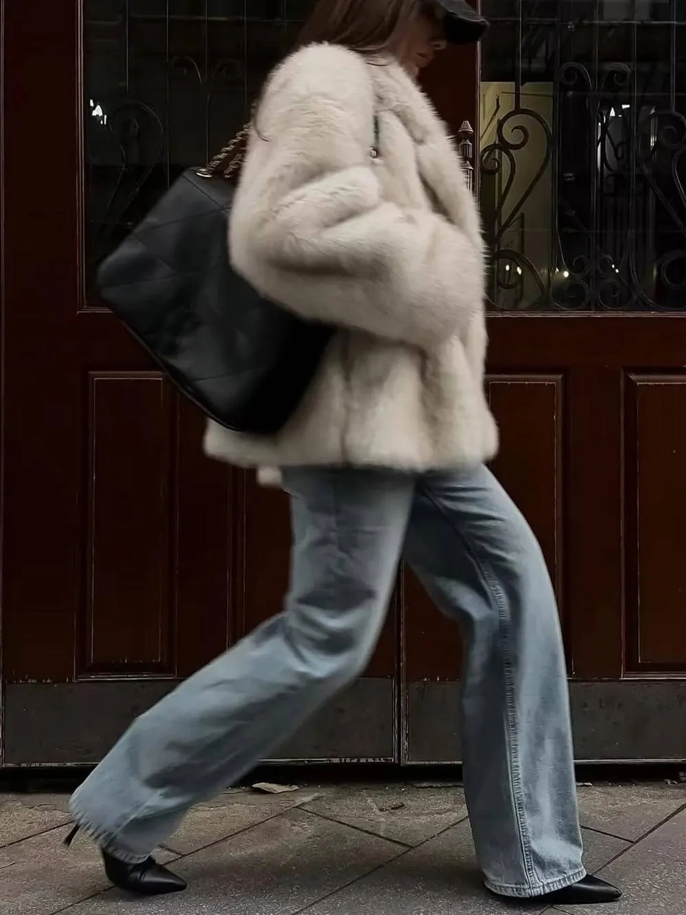 Classic Loose Mid-Length Oversized Fur Coat