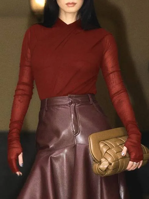 Mesh Stitching Perspective Backless Jumpsuit