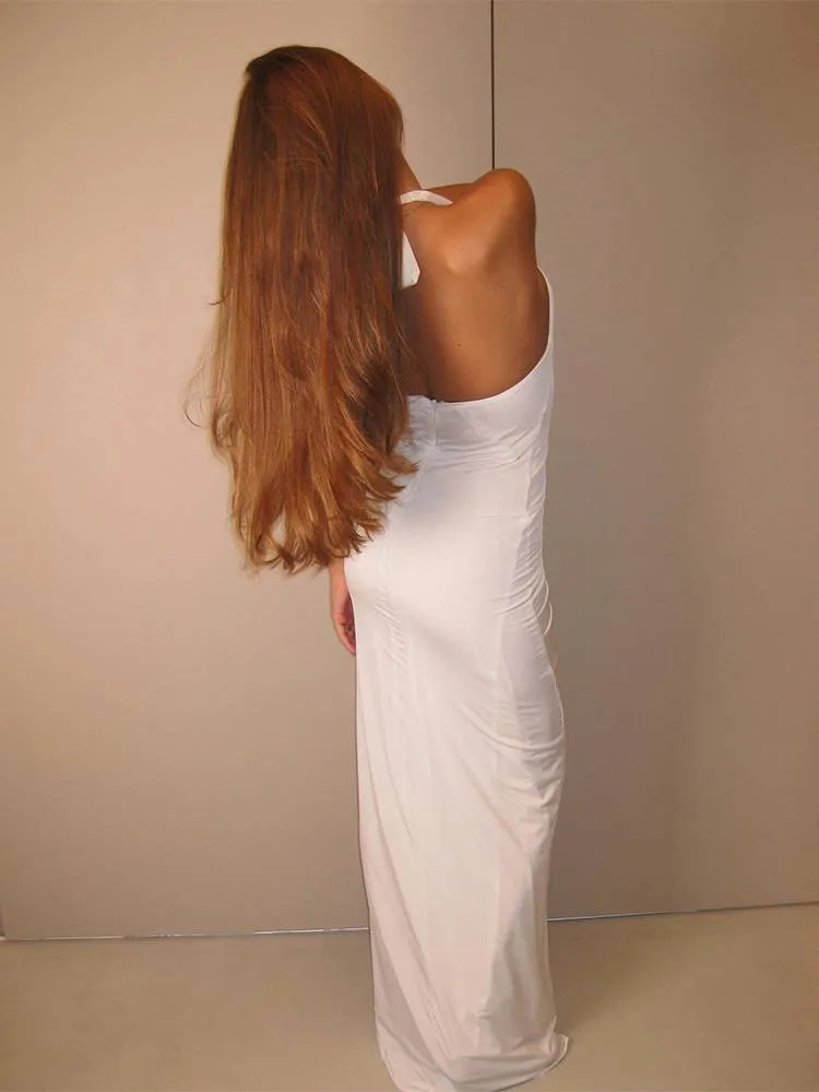 Halter Neck Deep V Floral Backless Dress