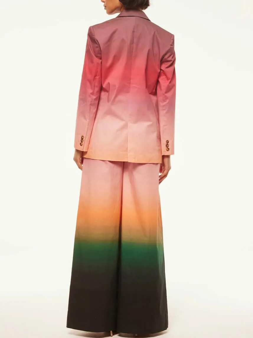 Temperament Gradient Print Suit Jacket