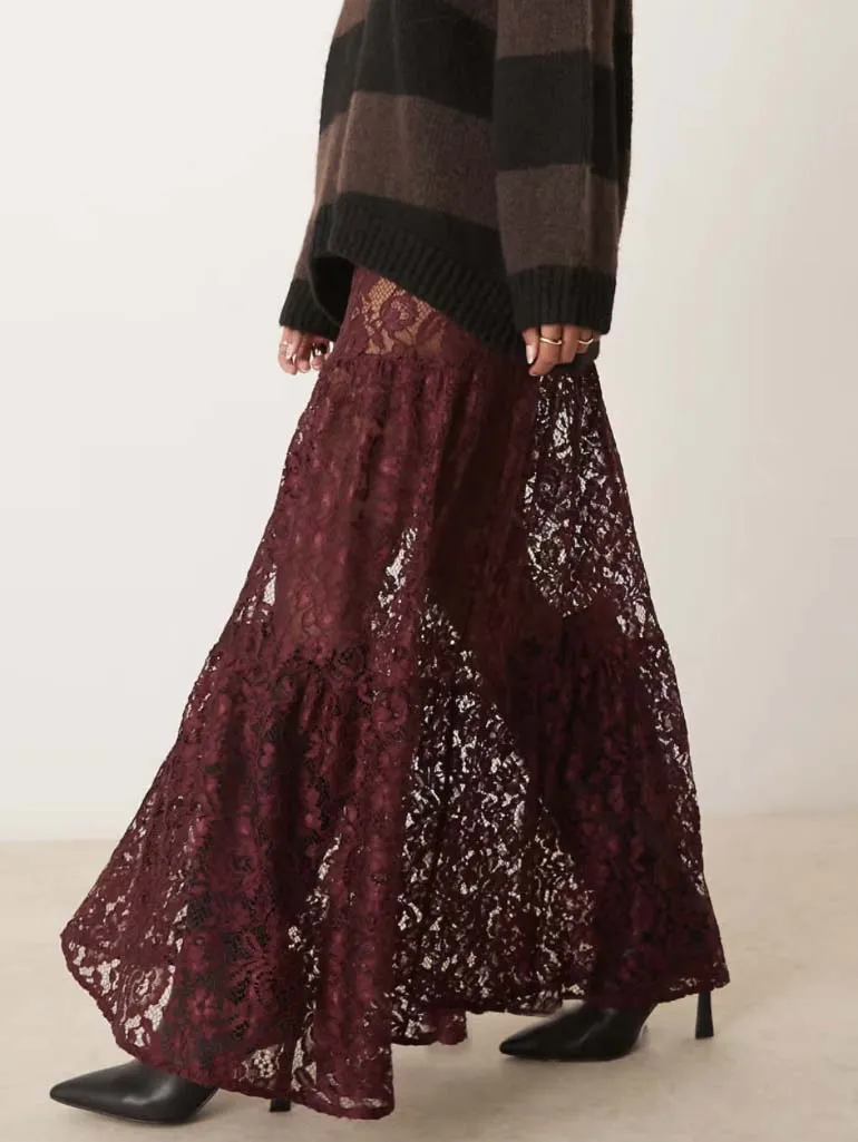 Versatile Lace Layered Sheer Skirt