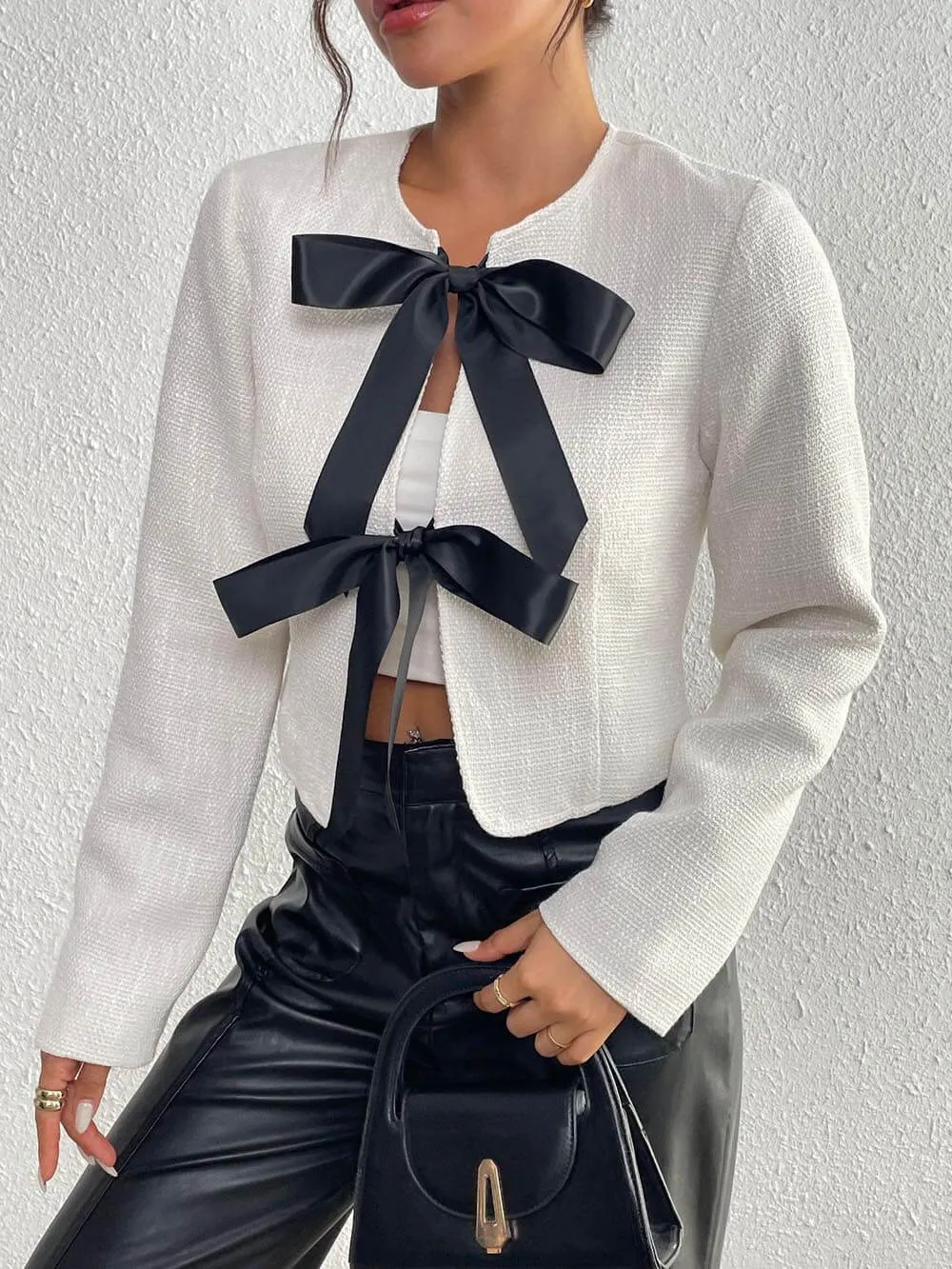 Fashion Slim Irregular Bowknot Long Sleeve Suit Jacket
