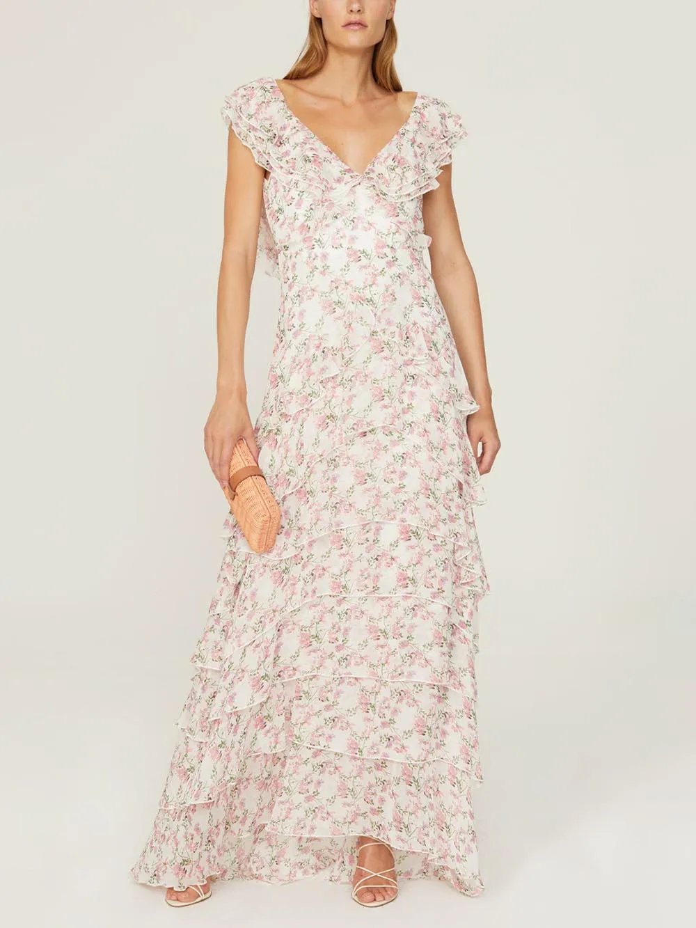 Ruffled Floral Maxi Dress