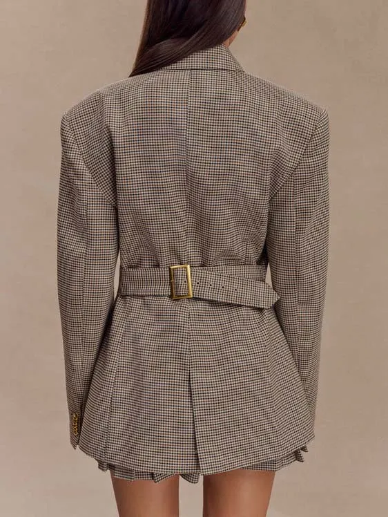 Street Retro Plaid Suit Jacket