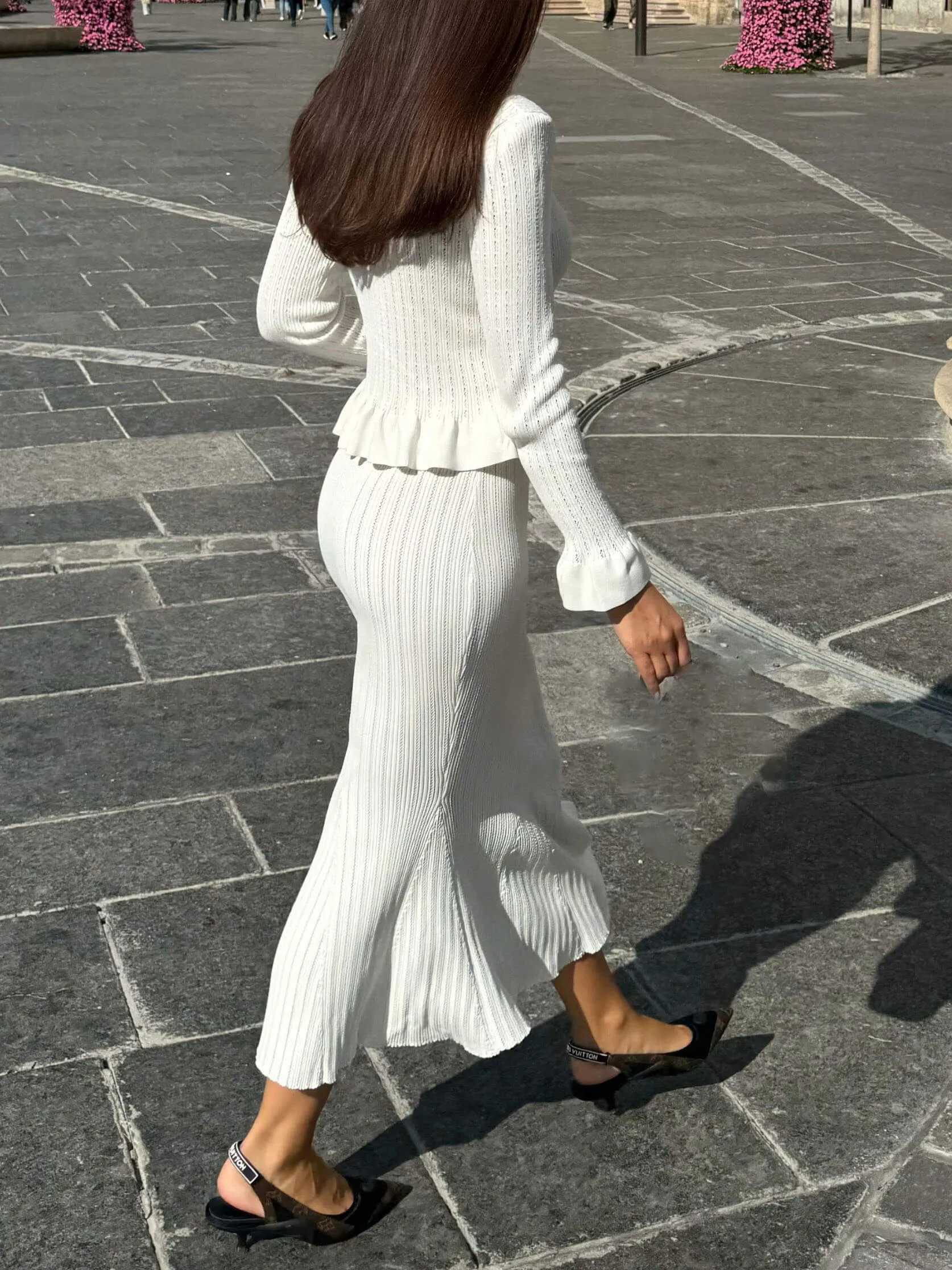 Exquisite Hollow Knitted Long-sleeved Cardigan