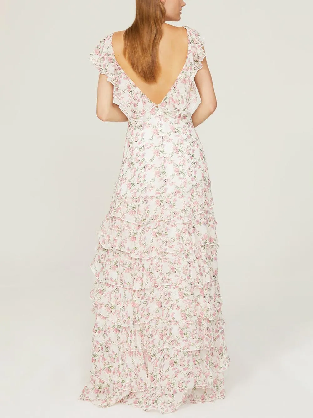 Ruffled Floral Maxi Dress