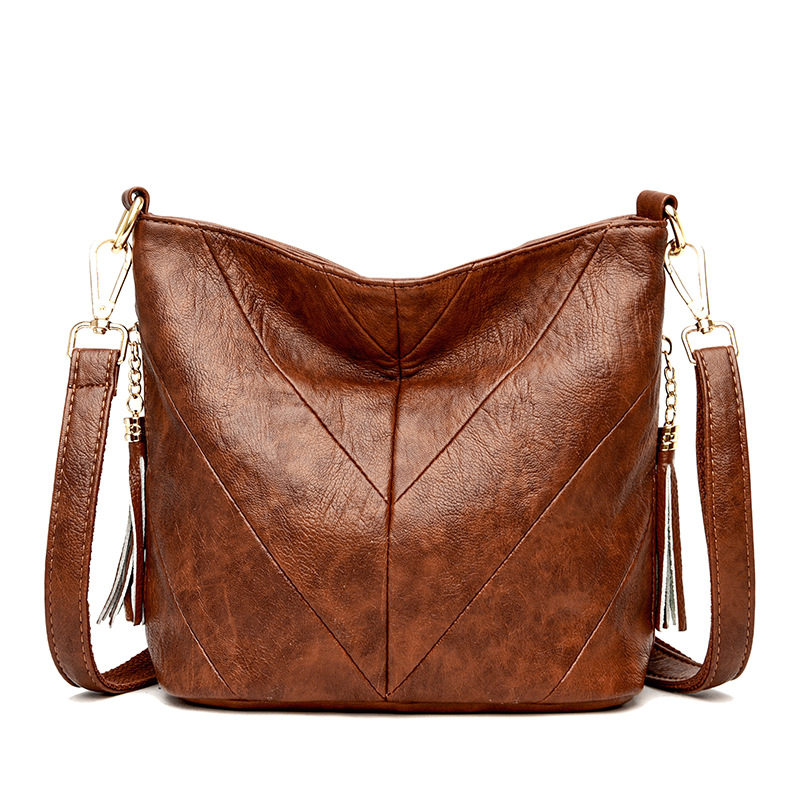 Classic Joker Handheld Tassel Cross Shoulder Bucket Bag