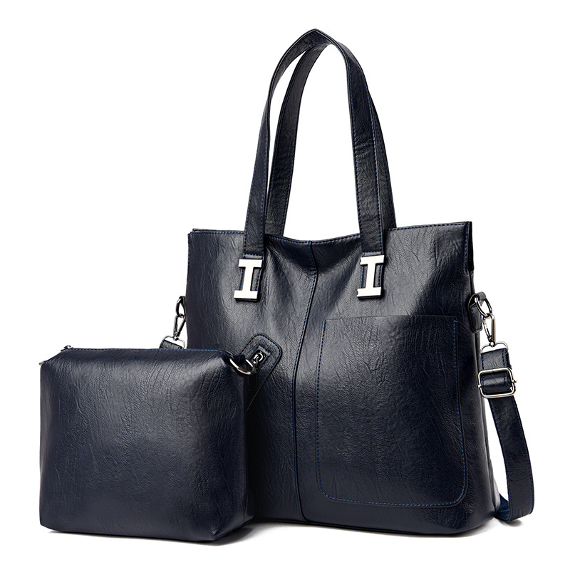 Large-capacity Slung Middle-aged Ladies Casual Soft Leather Shoulder Bag