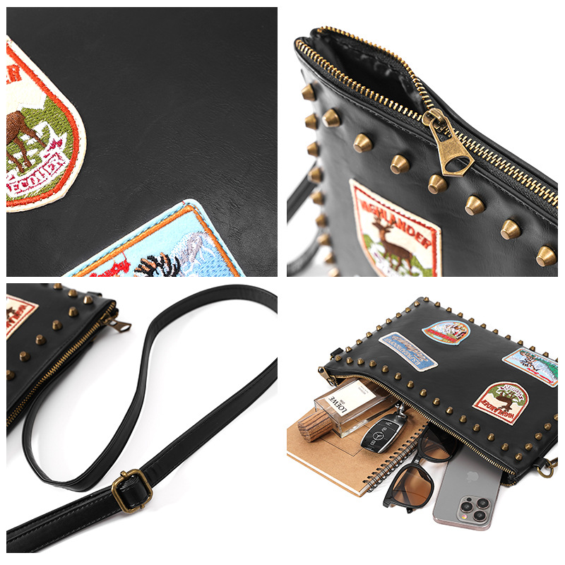 Fashion Fashion Brand Rivet Badge Clutch