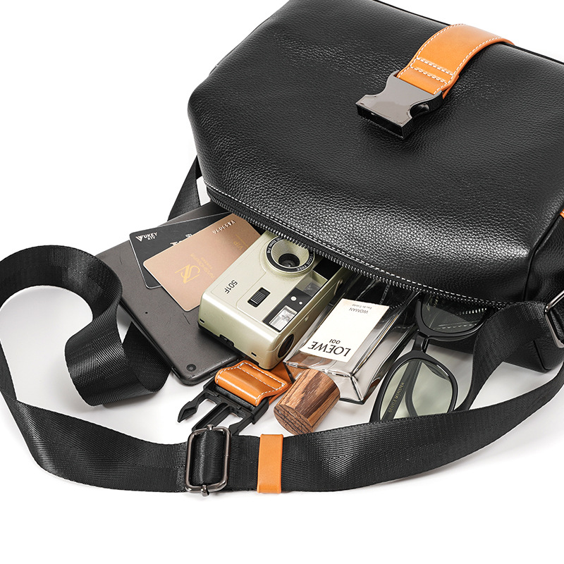 High Quality Personalized Men's Soft Leather Single Shoulder Crossbody Bag