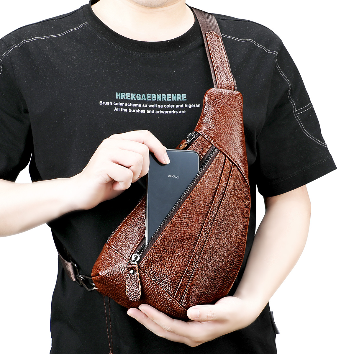 Leather Shoulder Bag Men