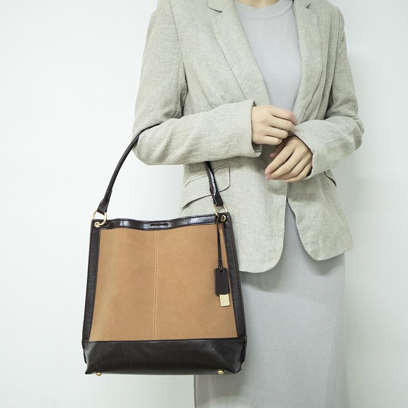 Women's Bag Joker Popular Retro Large Capacity Advanced Sense Single Shoulder Bucket Tote Bag