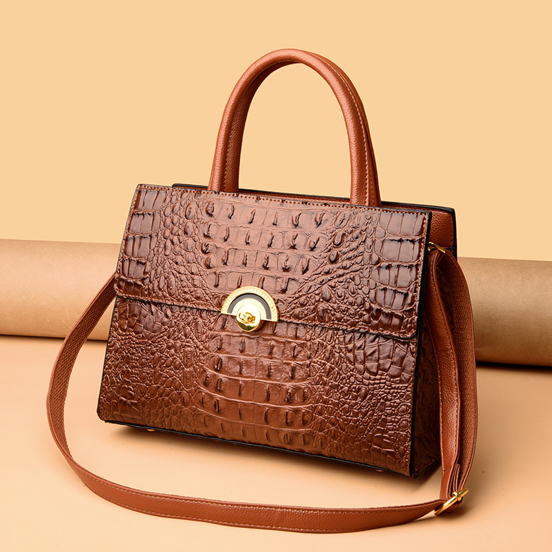 High-capacity Alligator Ladies Portable Diagonal Bag