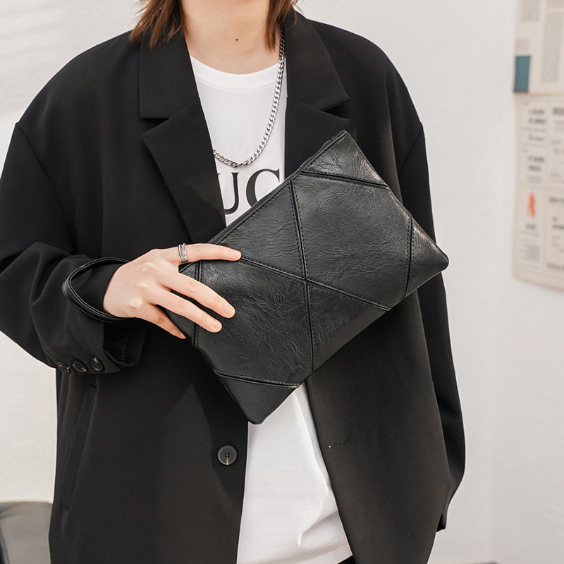 New Korean Fashion Diamond Pattern Plaid Clutch