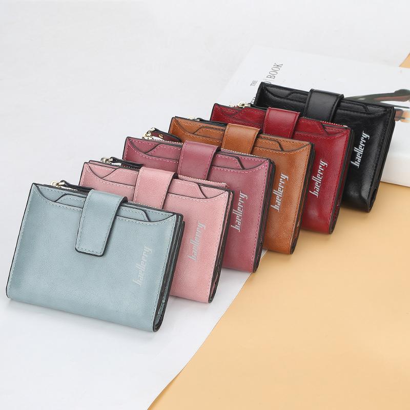 Short buckle multi-card pocket wallet