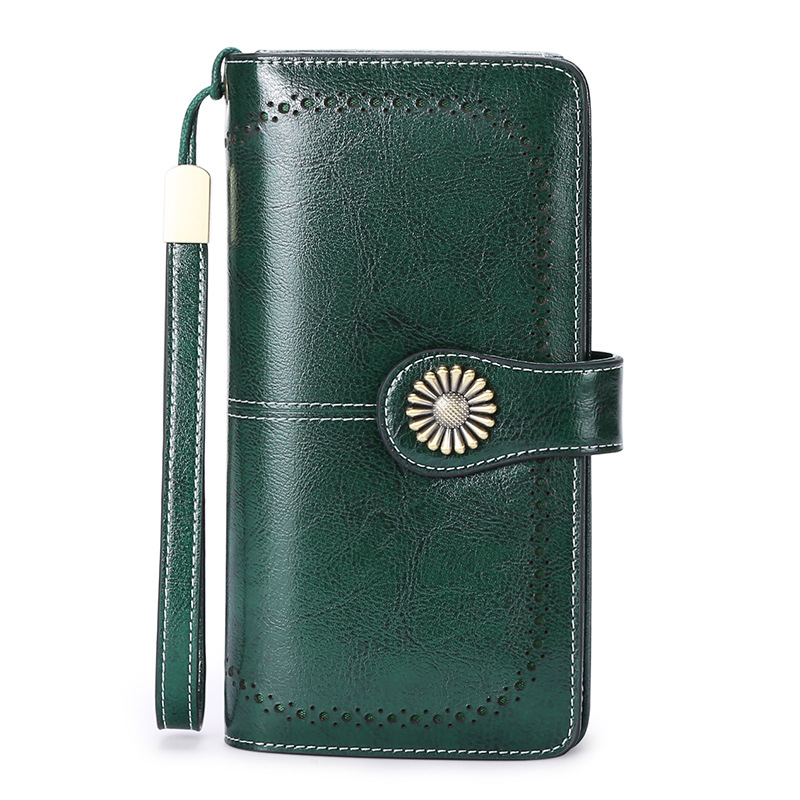 Long Zip Leather Ladies Wallet
