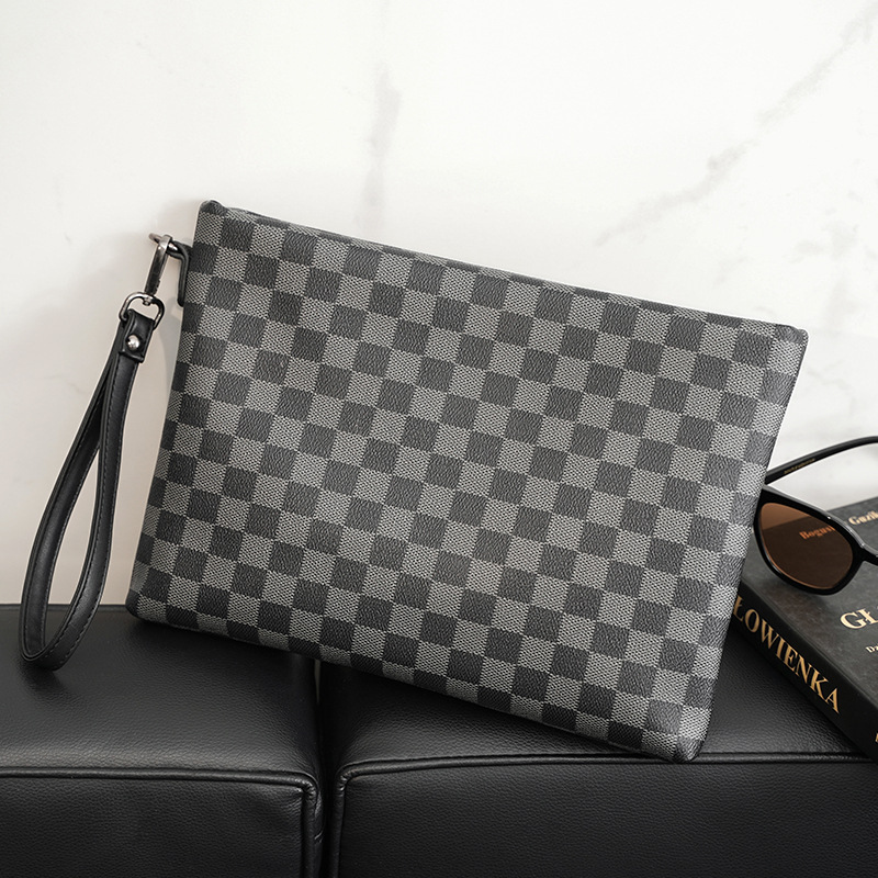 Horizontal Large-capacity Casual Plaid Pattern Ipad Bag