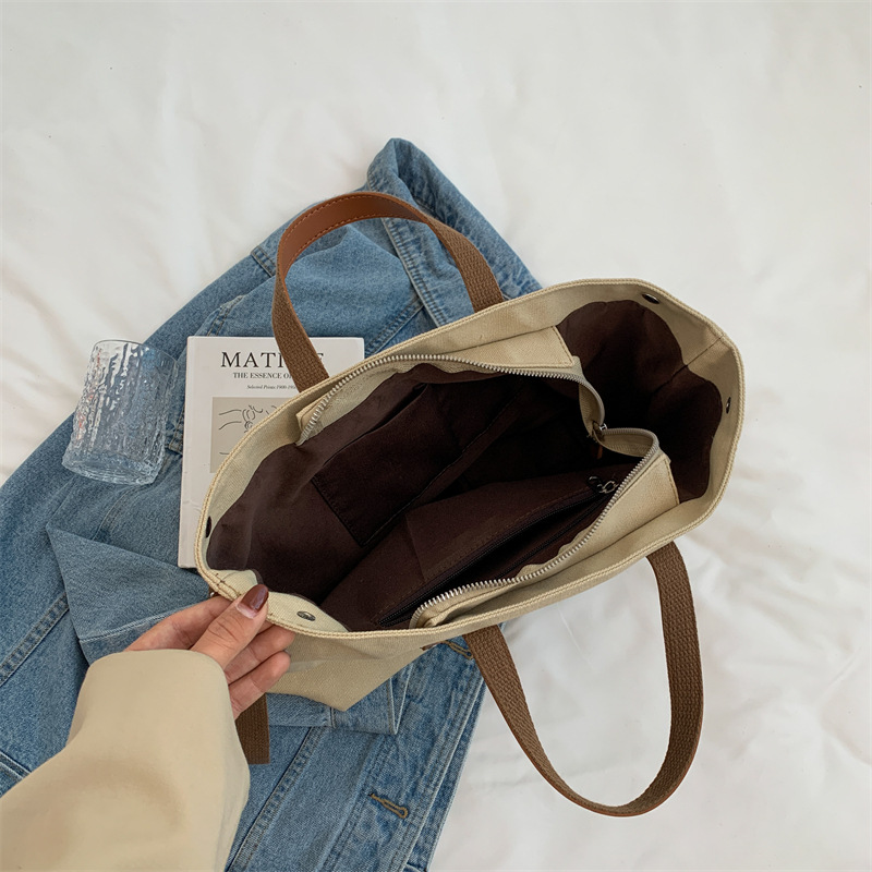 2023 New Retro Large-capacity Canvas Tote Bag