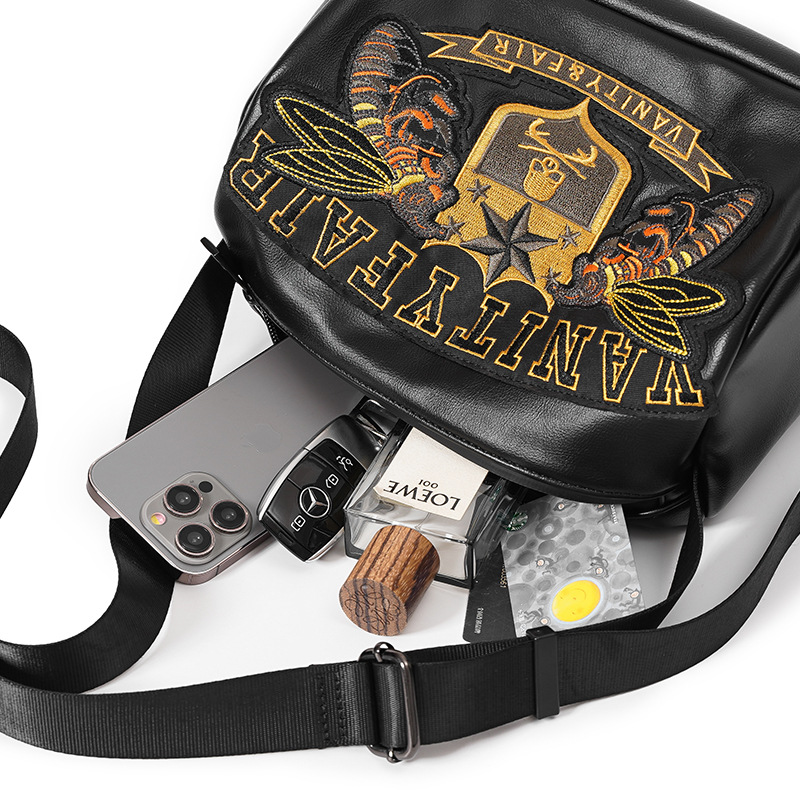 Fashion Embroidered Street Youth Riding Small Satchel