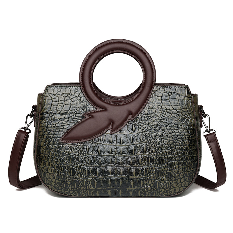 New Fashion Joker Banquet Retro Crocodile Single Shoulder Crossbody Bag