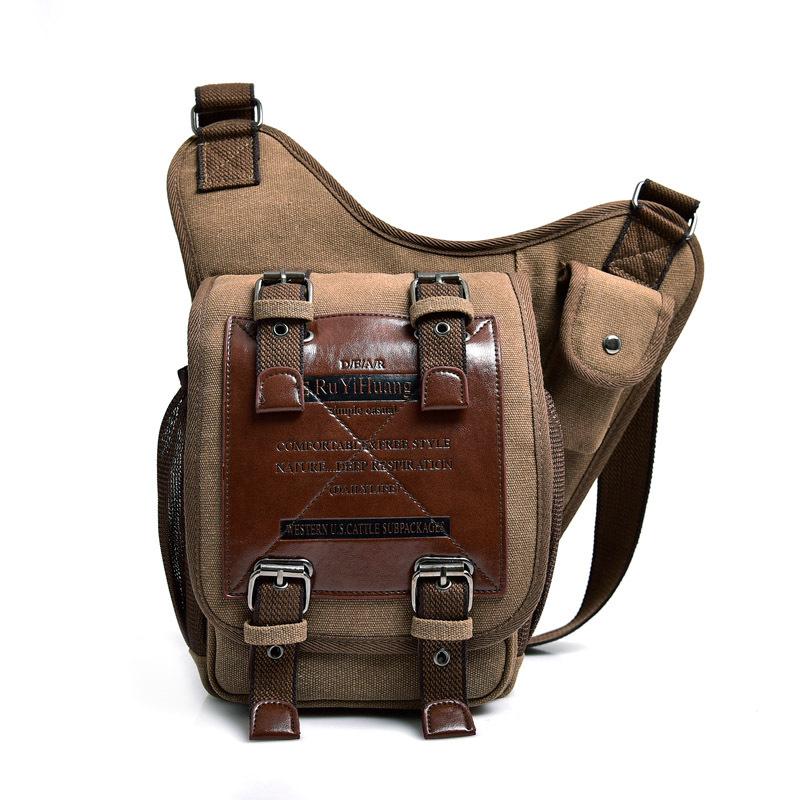 Retro Men's Bag Tooling Bag Shoulder Messenger Bag Travel Multi-compartment Messenger Bag
