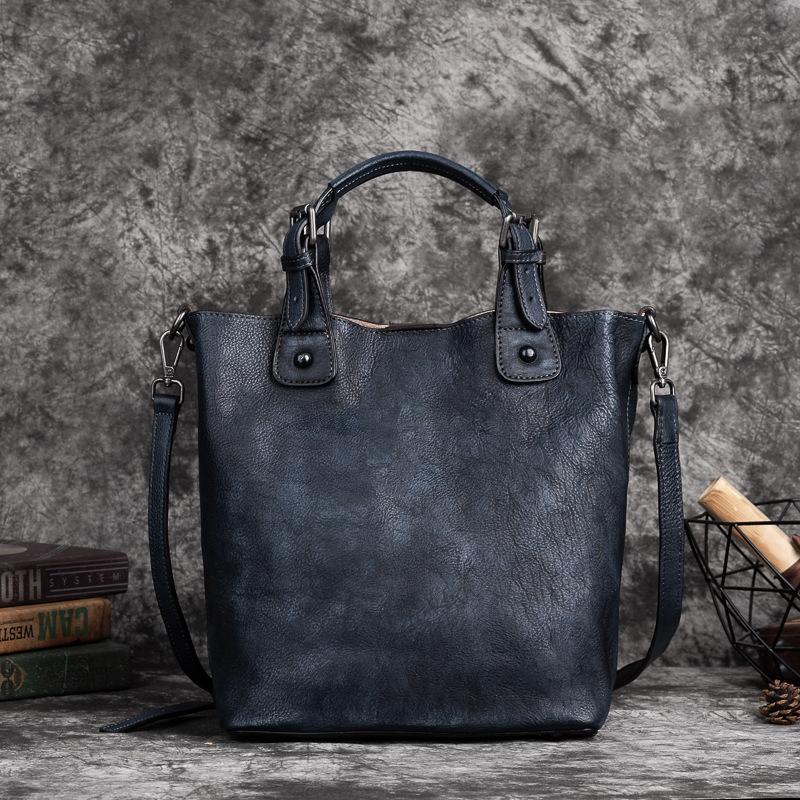 Vintage leather versatile shoulder bag