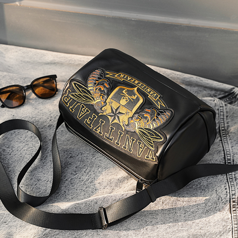 Fashion Embroidered Street Youth Riding Small Satchel