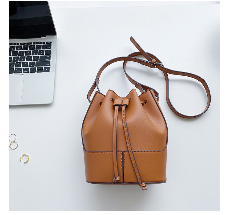 Crossbody Large Capacity Spliced Bucket Bag