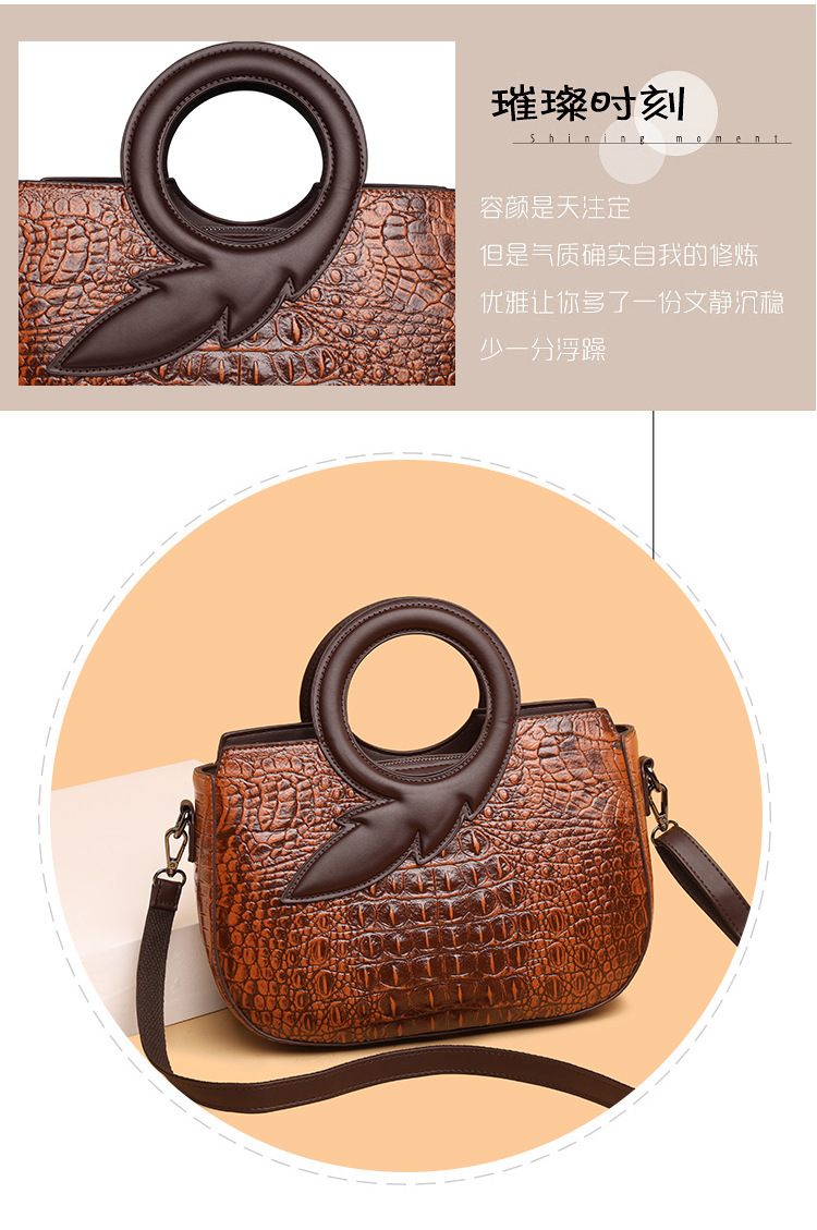 New Fashion Joker Banquet Retro Crocodile Single Shoulder Crossbody Bag