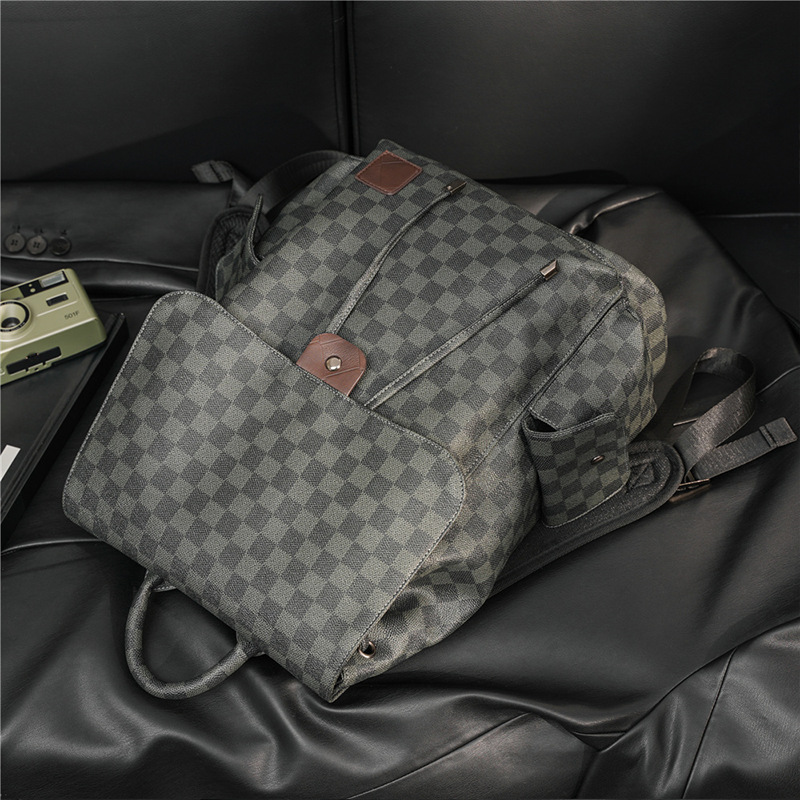 2023 New Large Capacity Plaid Drawstring Backpack