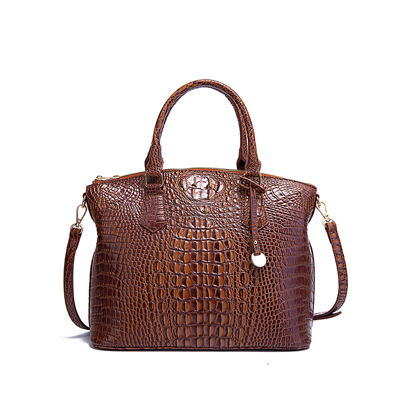 Portable Retro Multicolor Crocodile Brahman Ladies Bag