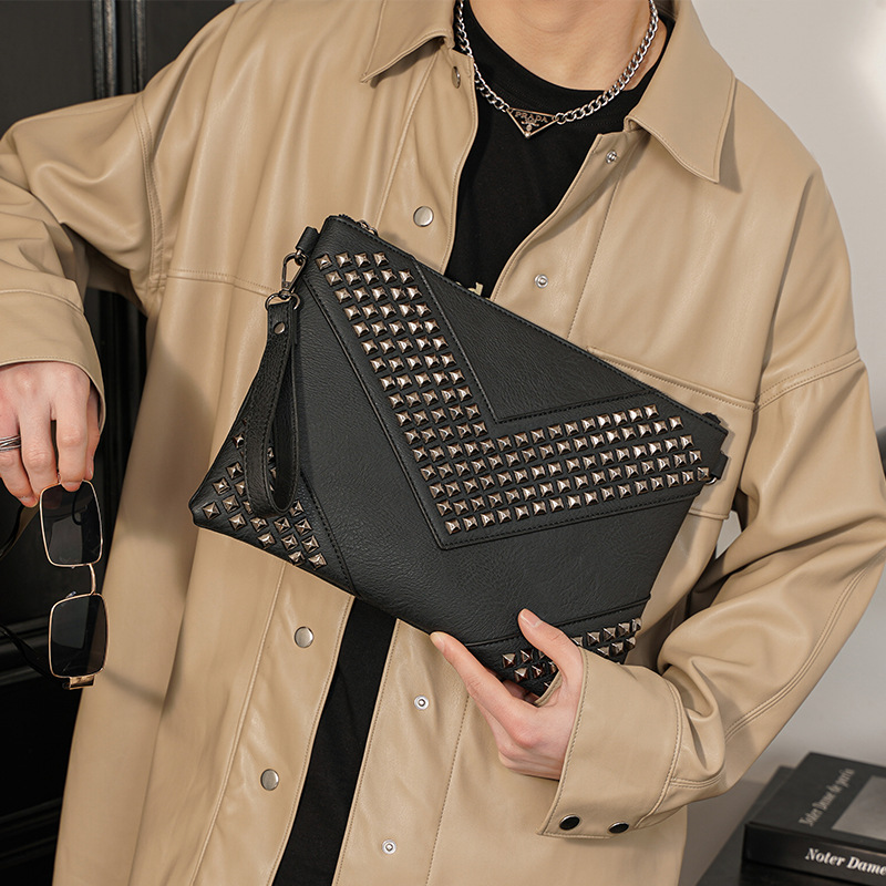 Fashion Korean Fashion Rivet Unisex Clutch Bag
