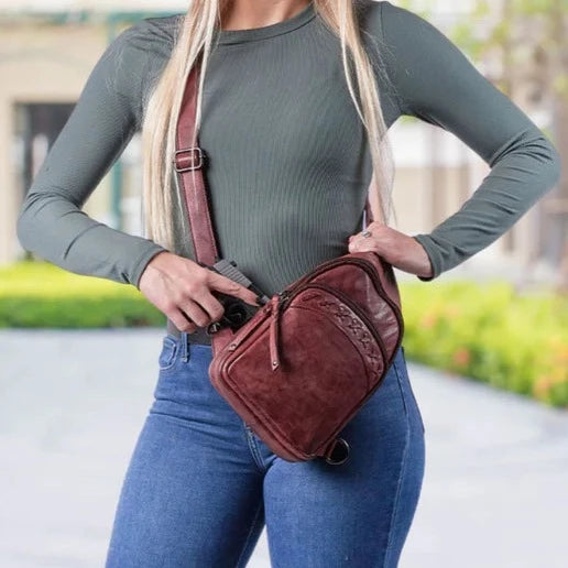 Taylor Conceal Carry Leather Sling Backpack