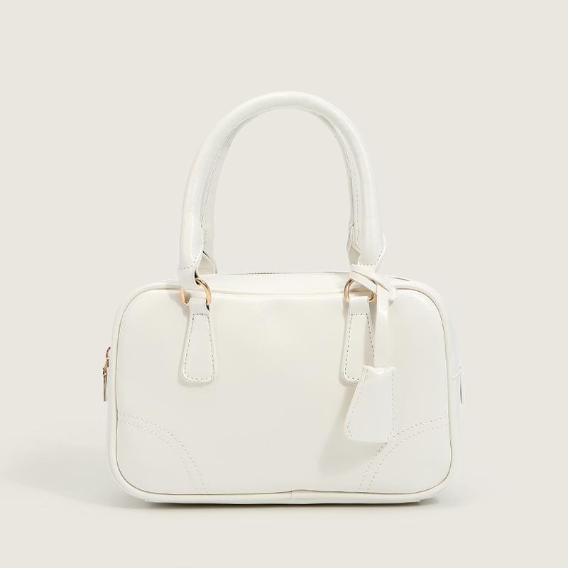 Simple Vintage Oil Wax Leather Handbag Joker Large Capacity Boston Bag Light Commuter Bag Women's Bag