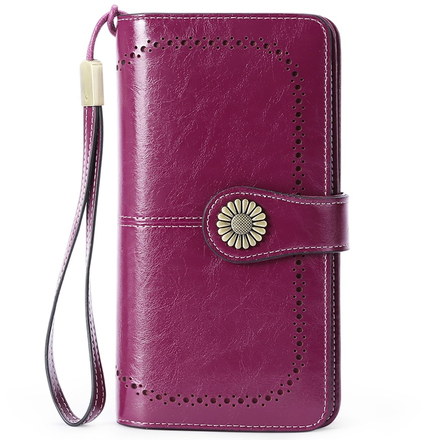 Long Zip Leather Ladies Wallet