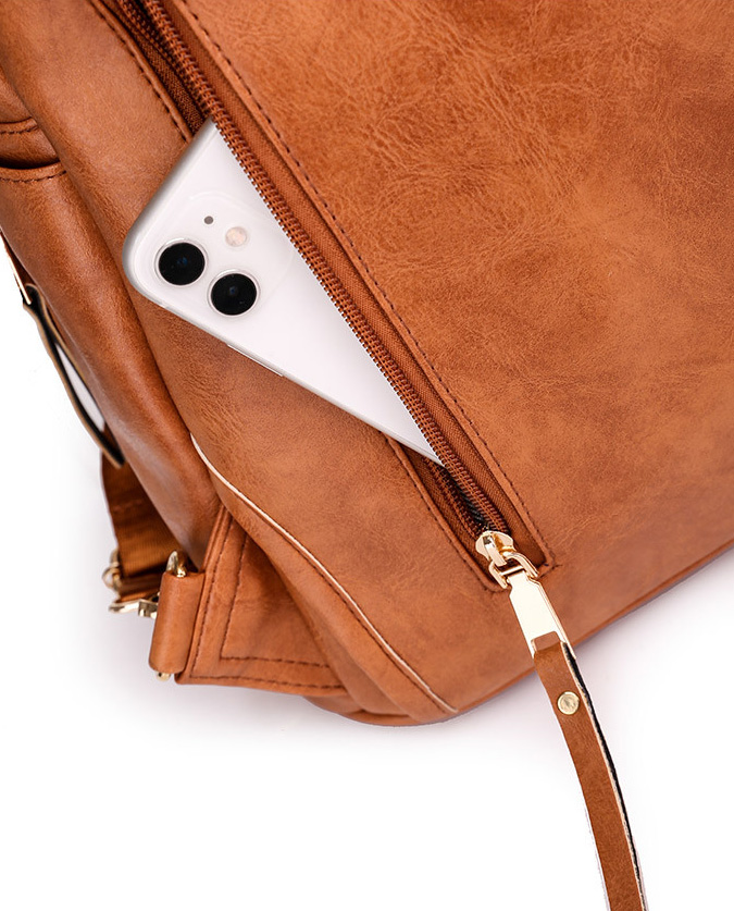 Big Capacity Backpack Purses Shoulder Bag PU Leather Travel bag